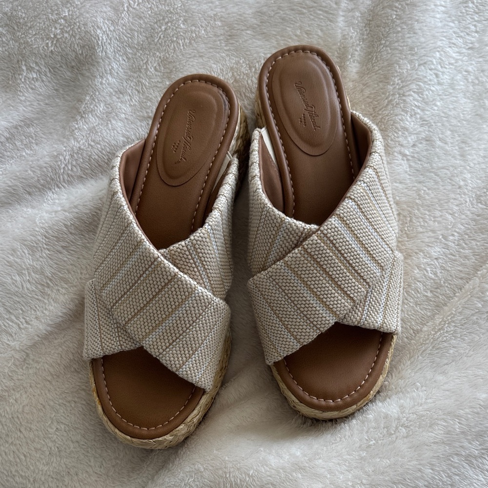 Neutral Crisscross Espadrille Slide Sandals - Women Universal Thread